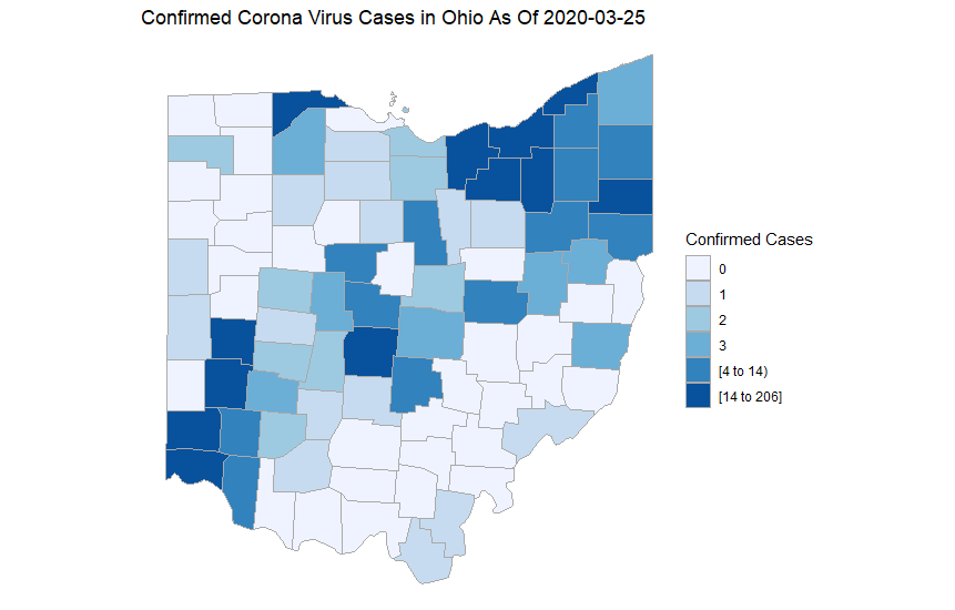 Confirmed Corona Virus Cases By County In Ohio 202003
